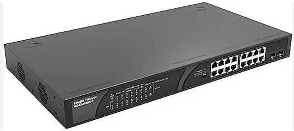 RUIJIE REYEE RG-ES118GS-P 16 PORT 10/100/1000 16 PORT POE 2 X SFP  247W YONETILEMEZ RACK MOUNT SWITCH